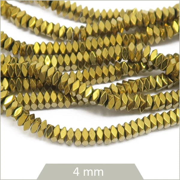 Env. 175 perles intercalaires polygones hématite dorée