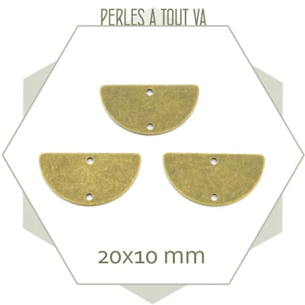 6 connecteurs demi cercle bronze clair