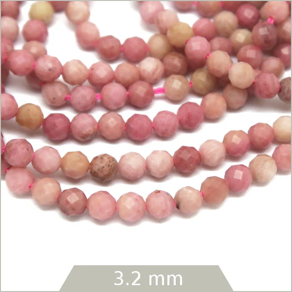 Env. 120 perles à facettes de Rhodonite 3,2 mm