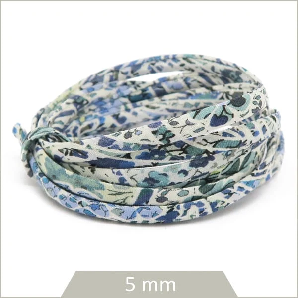 1 m de cordon Liberty Ianthe Blossom Bleu opale 5 mm