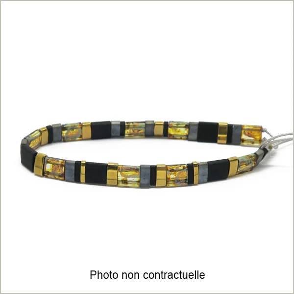 6 g de mix de perles Tila noir OR