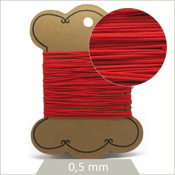 10 m de cordon synthétique 0,5 mm rouge vif