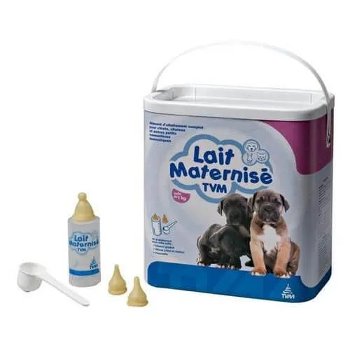 TVM lait maternisé avec biberon et dosette pour chiots et chatons