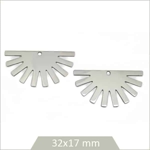 4 breloques soleil levant en acier inoxydable