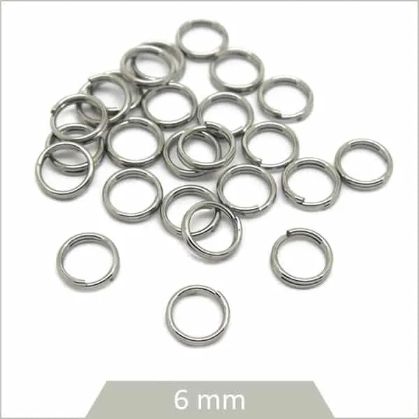 5 g (env. 65 pcs) d'anneaux doubles en acier 6 mm