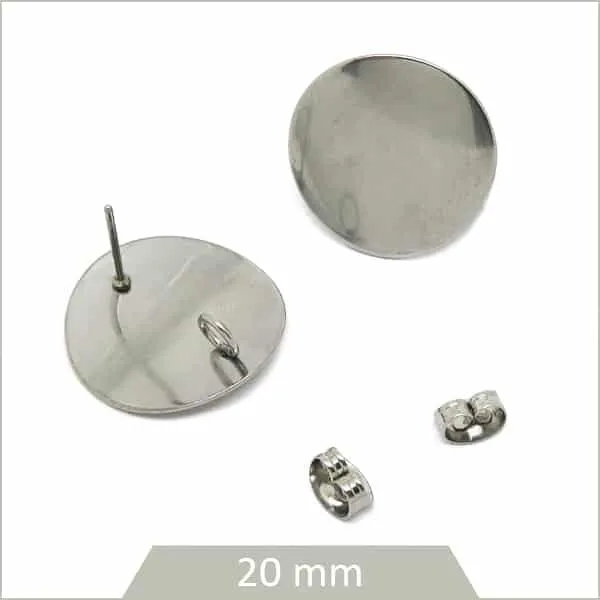 6 clous de boucles d'oreilles cercle incurvé en acier inoxydable