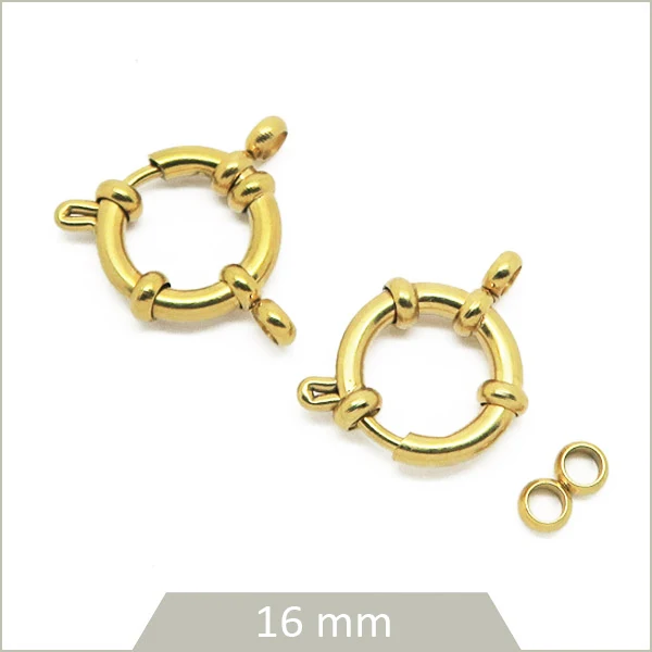 2 fermoirs bouées en acier inoxydable, 16 mm