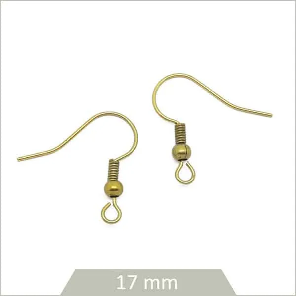48 crochets de boucles d'oreilles bille en laiton brut