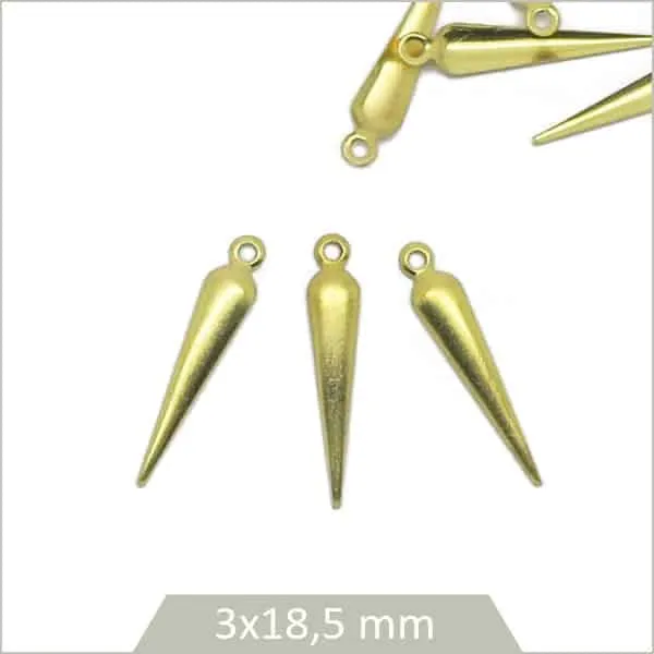20 breloques pointes en laiton brut