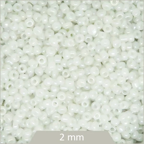 40 g de perles rocailles blanc irisé 2 mm