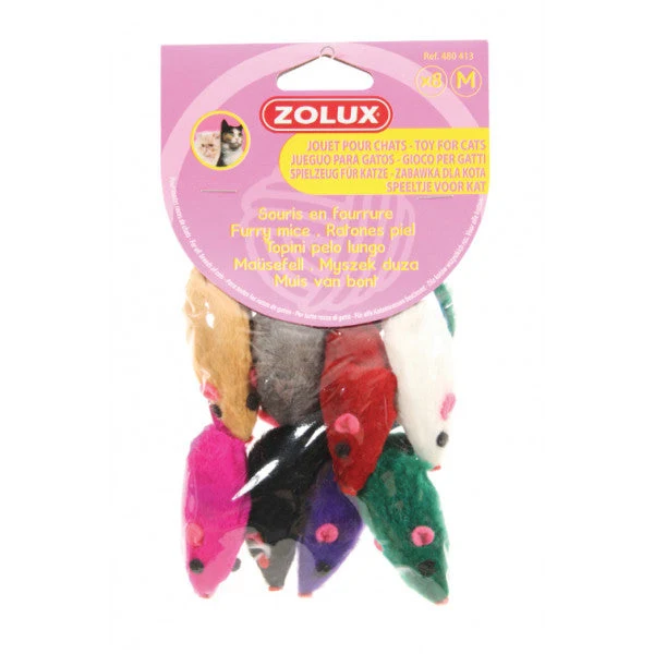 Lot de 8 souris en fourrure Chat