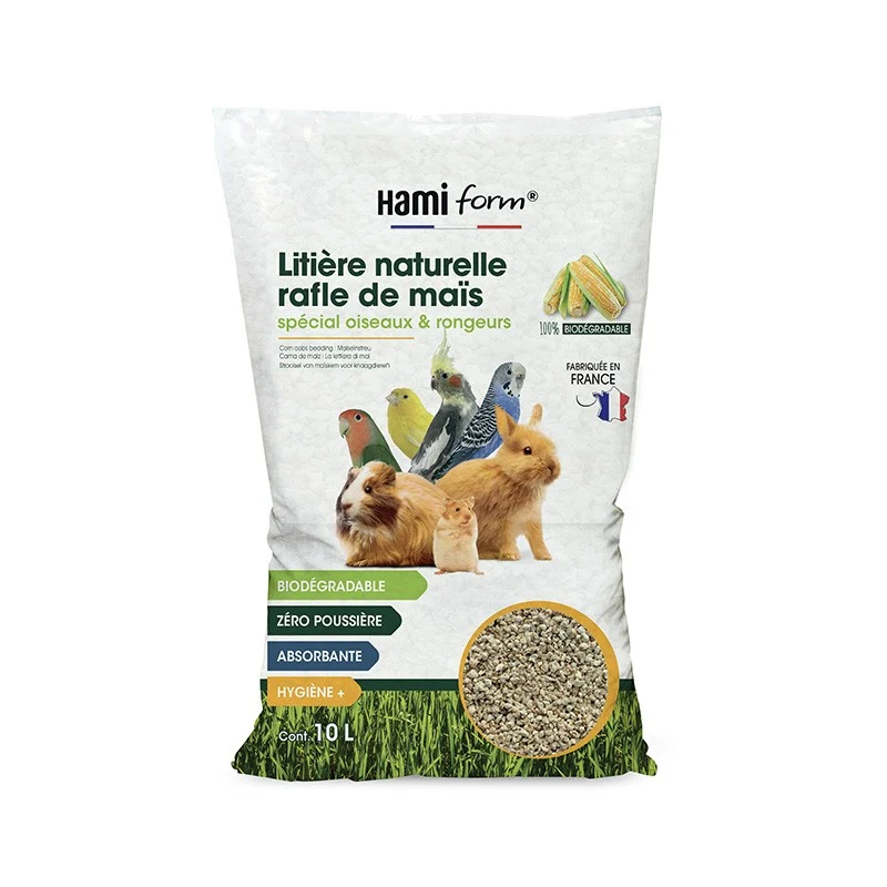 Litière naturelle en rafle de maïs