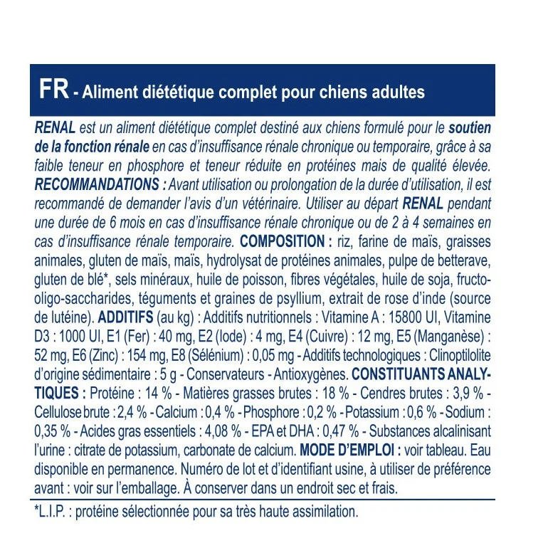 Royal Canin Veterinary Renal - Aliment pour chien