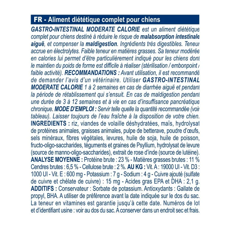 Royal Canin Veterinary Gastro Intestinal Moderate Calorie