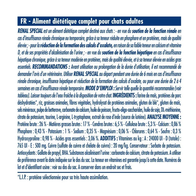 Royal Canin Veterinary Renal Special - Aliment pour chat