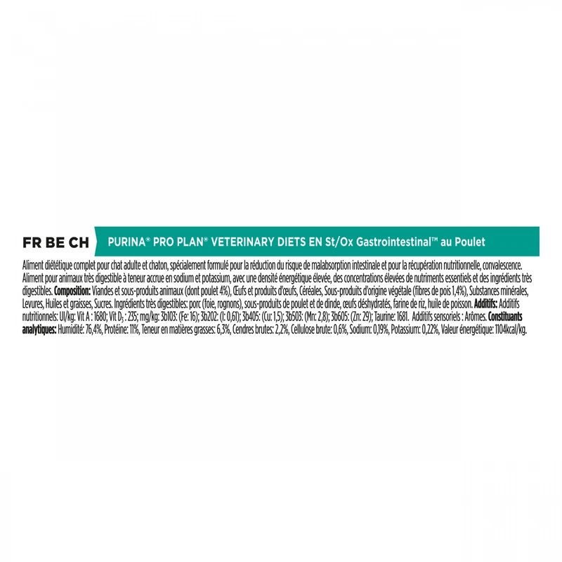 Pro Plan Veterinary Diets EN St/Ox Gastrointestinal – Pâtées en bouchées pour chat