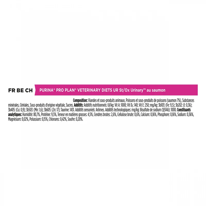 Pro Plan Veterinary Diets UR St/Ox Urinary – Pâtée en bouchées pour chat