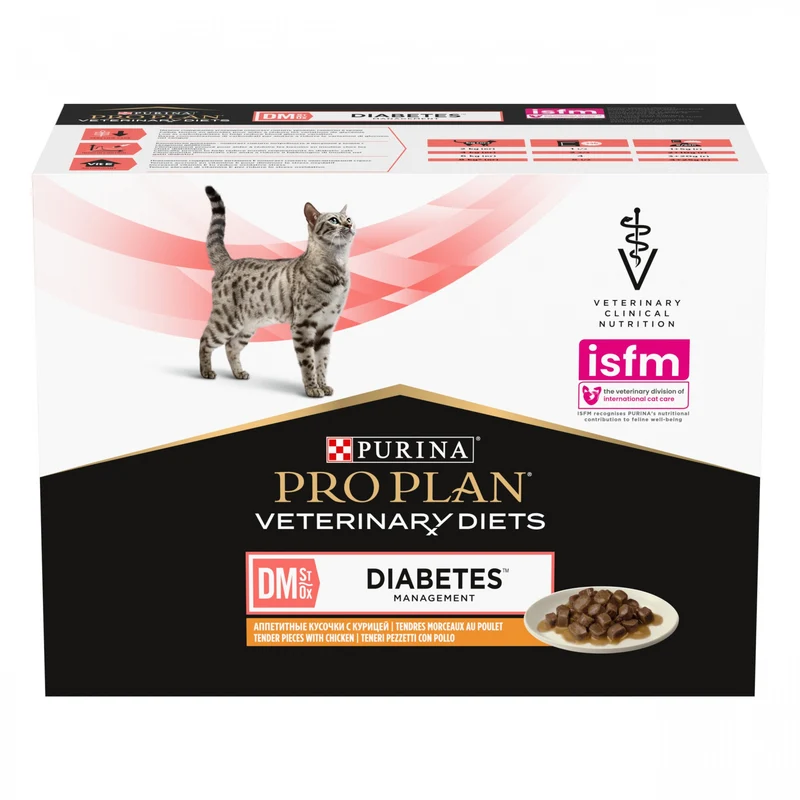 Pro Plan Veterinary Diets DM St/Ox Diabetes Management – Pâtées en bouchées pour chat