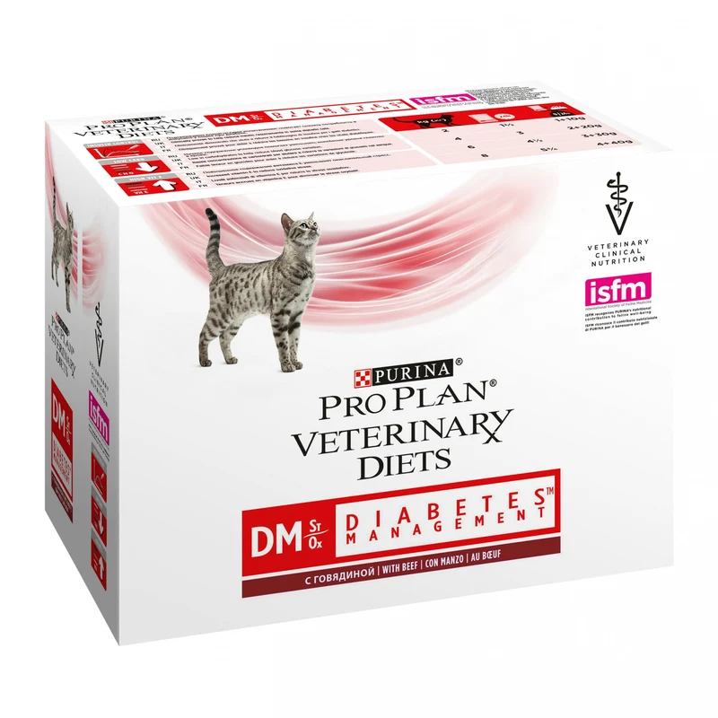 Pro Plan Veterinary Diets DM St/Ox Diabetes Management – Pâtées en bouchées pour chat