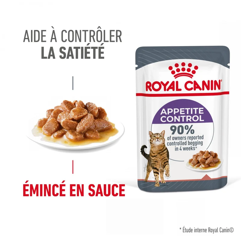 ROYAL CANIN Appetite Control Care en Sauce – Pâtée pour chat