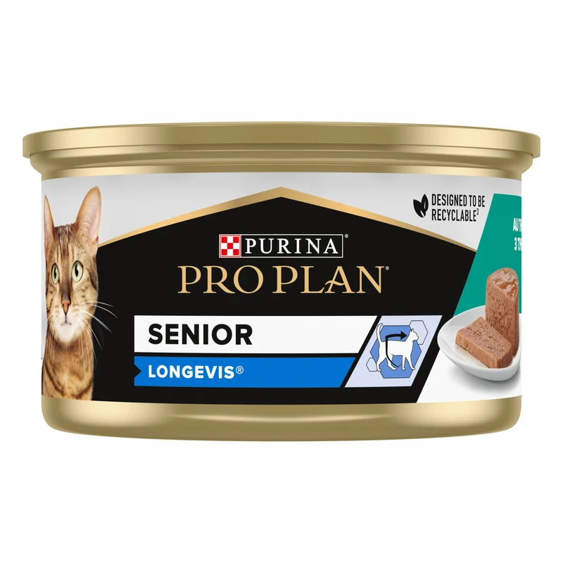 PRO PLAN Longevis Senior en mousse au thon - Pâtée pour chat