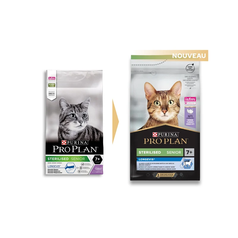 PRO PLAN Longevis Sterilised Senior à la Dinde - Croquettes pour chat