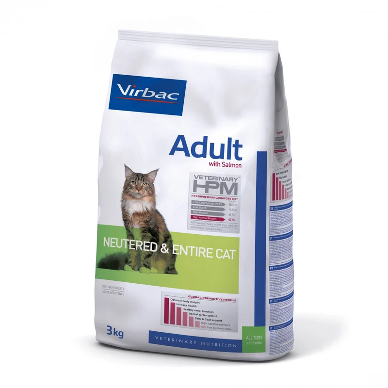 VIRBAC Veterinary HPM Adult with salmon Neutered & Entire Cat