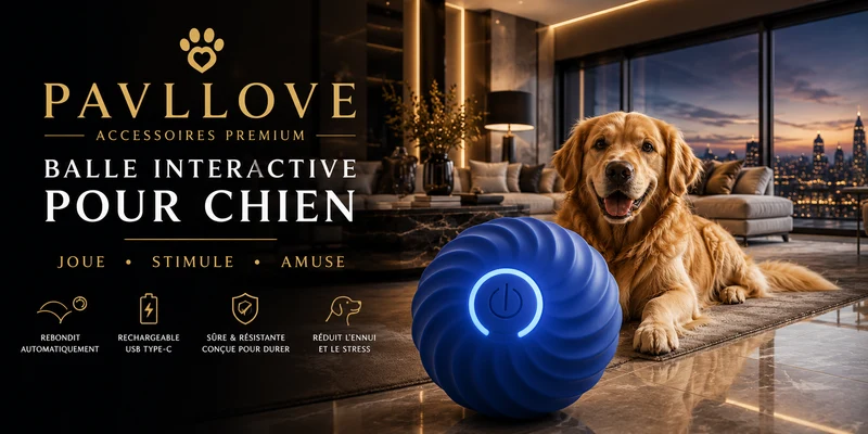 Balle Interactive pour Chien Rechargeable USB-C – Jouet Automatique Intelligent Pavllove®