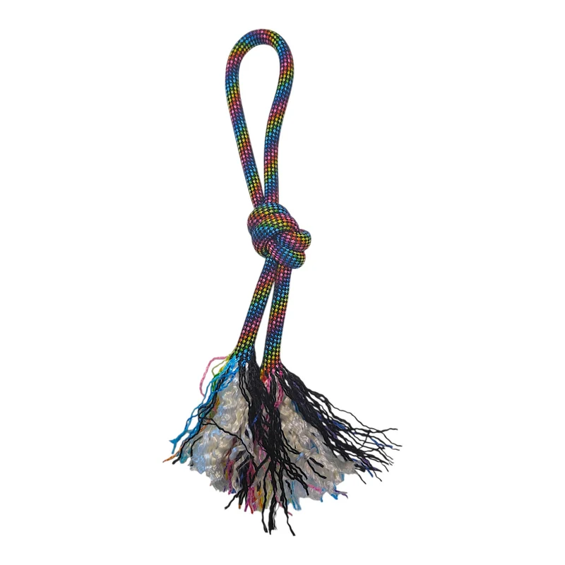 Jouet pour chien Corde à nœuds ARC-EN-CIEL 30cm