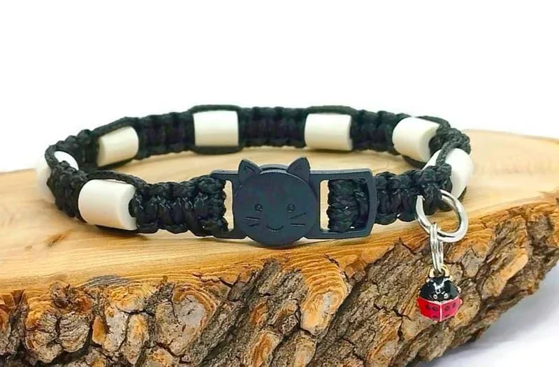 Collier anti-tiques pour chat en céramique EM - CHAT 1cm clip sécurité