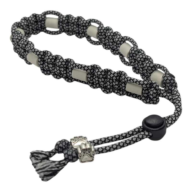 Collier réglable anti-tiques pour chien en céramique EM - Largeur 2cm Silver DIAMOND