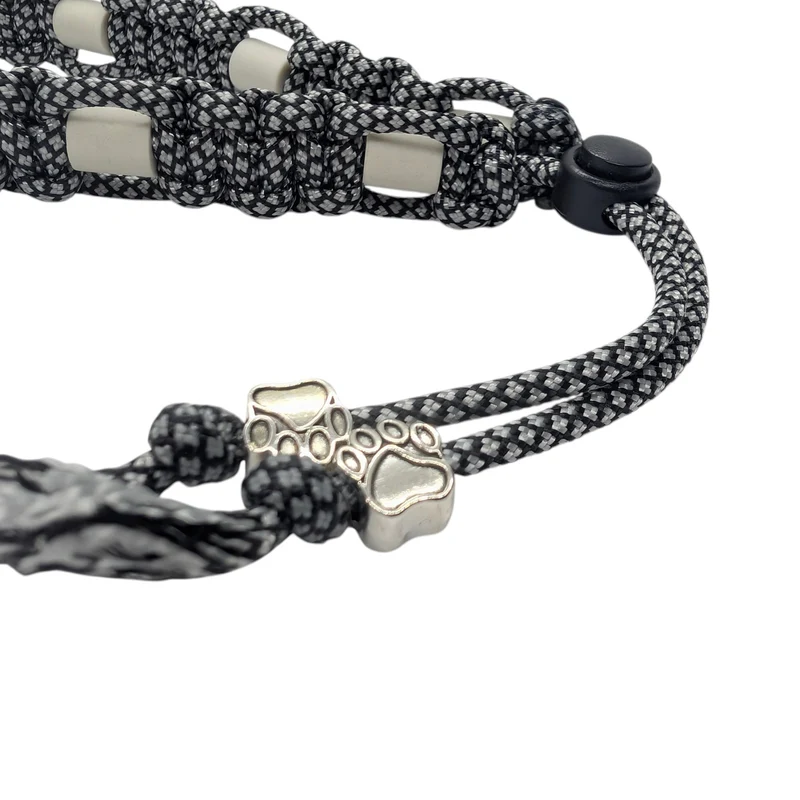 Collier réglable anti-tiques pour chien en céramique EM - Largeur 2cm Silver DIAMOND