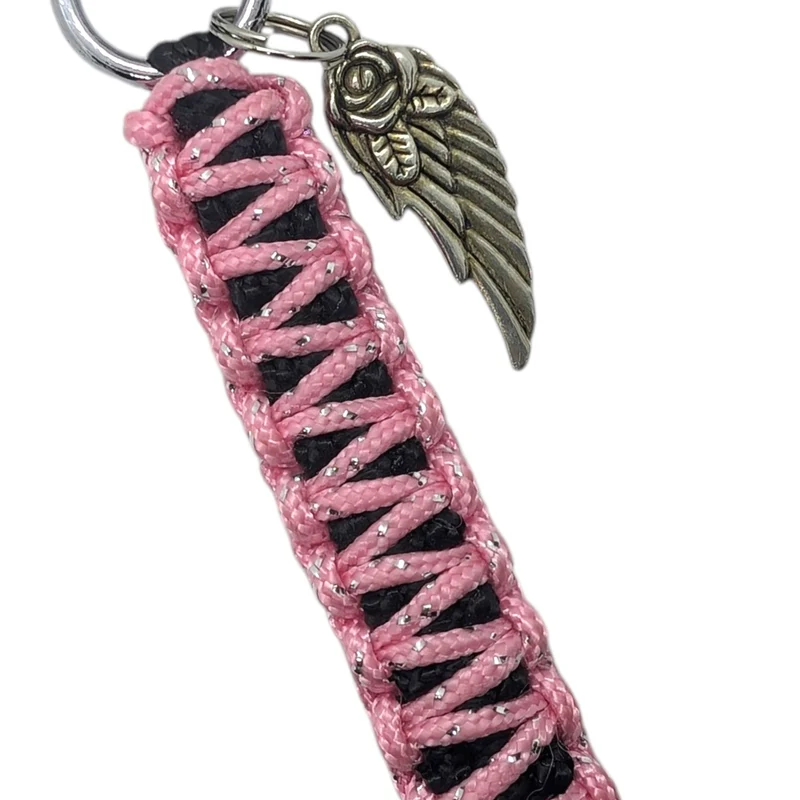 Porte-clés rose en paracorde