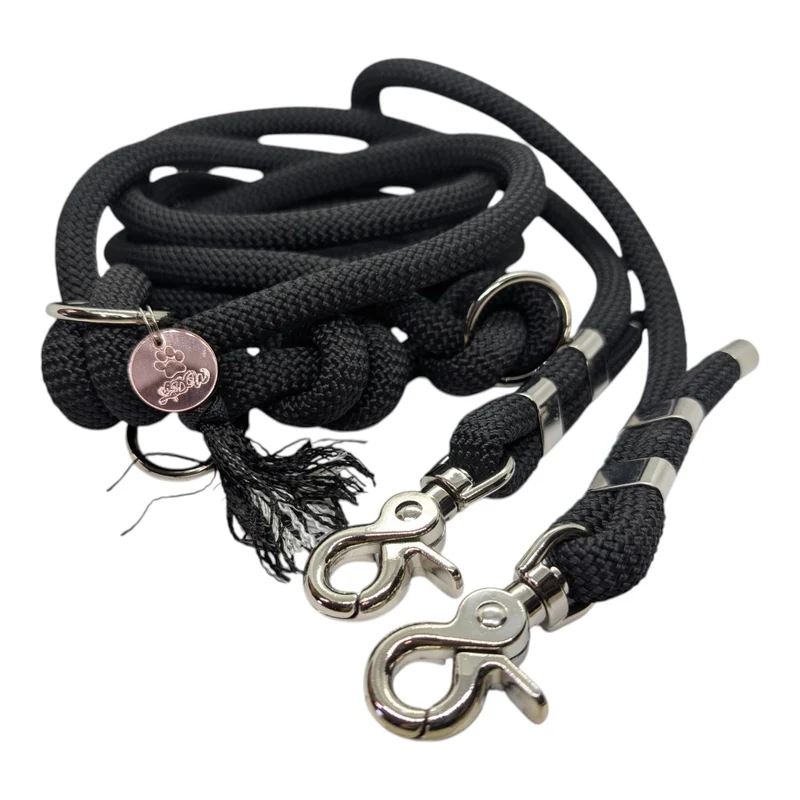 Laisse 3 points DOG EXPLORER Noire paracorde 10mm