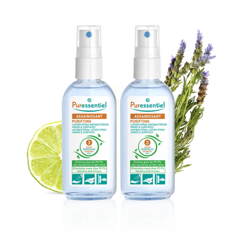 Duo Lotion Spray Antibactérien Assainissant 80 ml