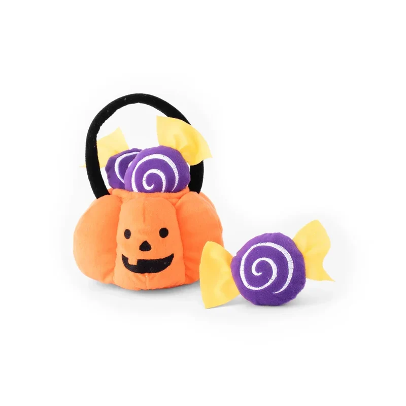 Peluche de flair Panier Citrouille Trick or Treat - Jouet d'occupation pour chien – ZippyPaws® Burrow™ Trick-or-Treat Basket