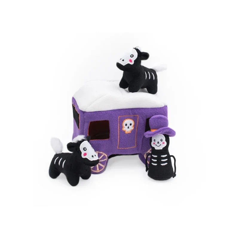 Peluche de flair XL Calèche hantée - Jouet d'occupation pour chien – ZippyPaws® Burrow™ Haunted Carriage
