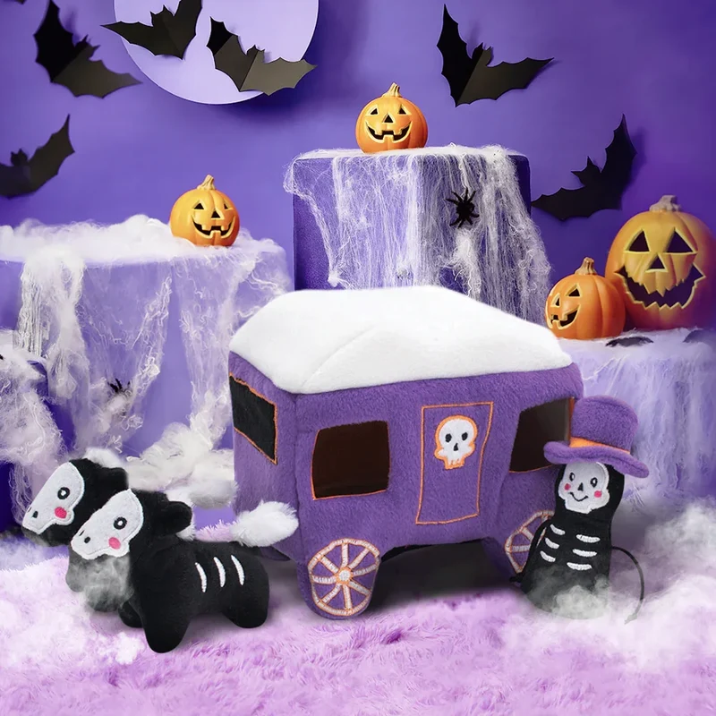 Peluche de flair XL Calèche hantée - Jouet d'occupation pour chien – ZippyPaws® Burrow™ Haunted Carriage
