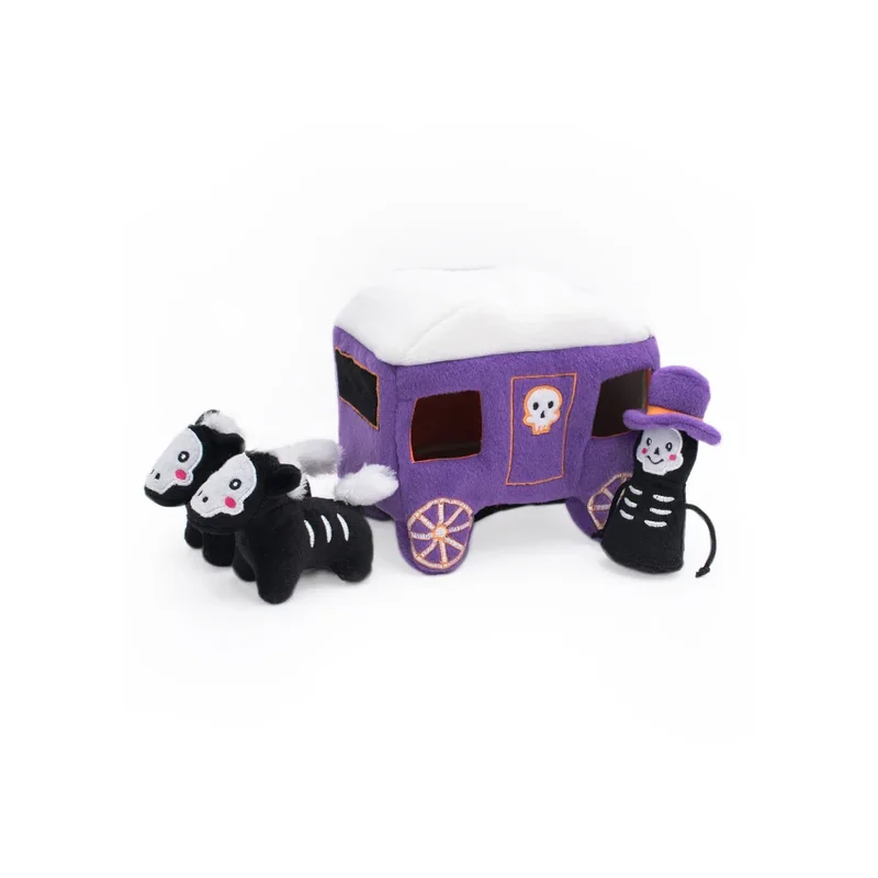 Peluche de flair XL Calèche hantée - Jouet d'occupation pour chien – ZippyPaws® Burrow™ Haunted Carriage