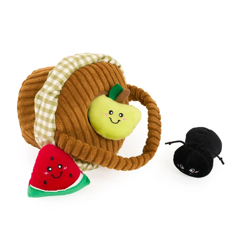 Peluche de flair Panier de Pique-Nique – Jouet d'occupation pour chien – ZippyPaws® Burrow™