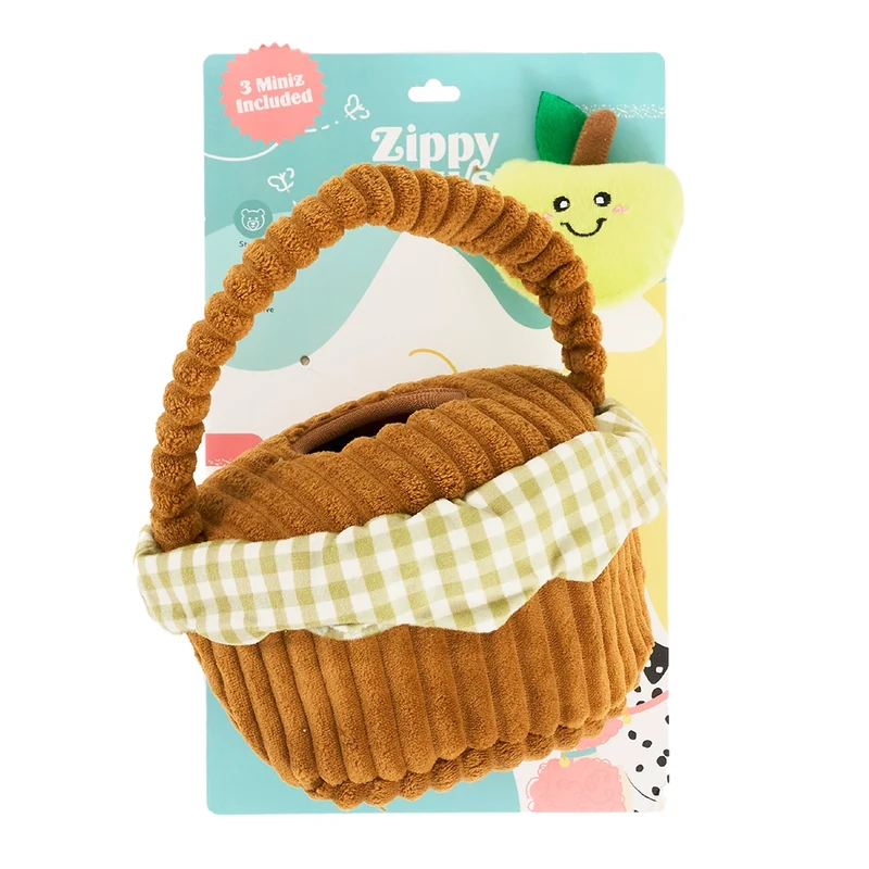Peluche de flair Panier de Pique-Nique – Jouet d'occupation pour chien – ZippyPaws® Burrow™