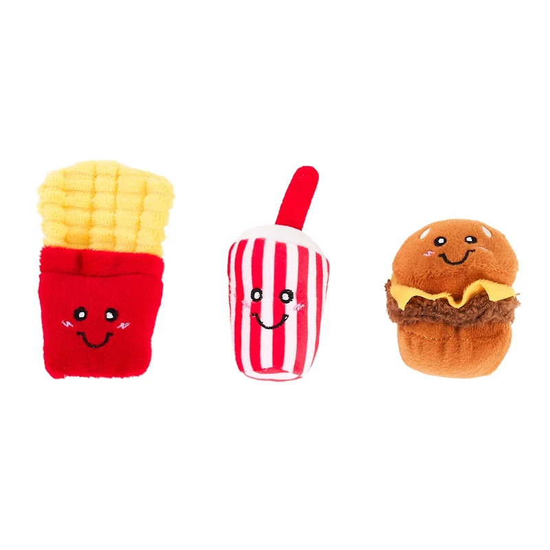 Peluche de flair Menu Fast-Food – Jouet d'occupation pour chien – ZippyPaws® Burrow™
