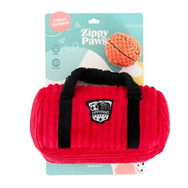 Peluche de flair Sac de Sport – Jouet d'occupation pour chien – ZippyPaws® Burrow™