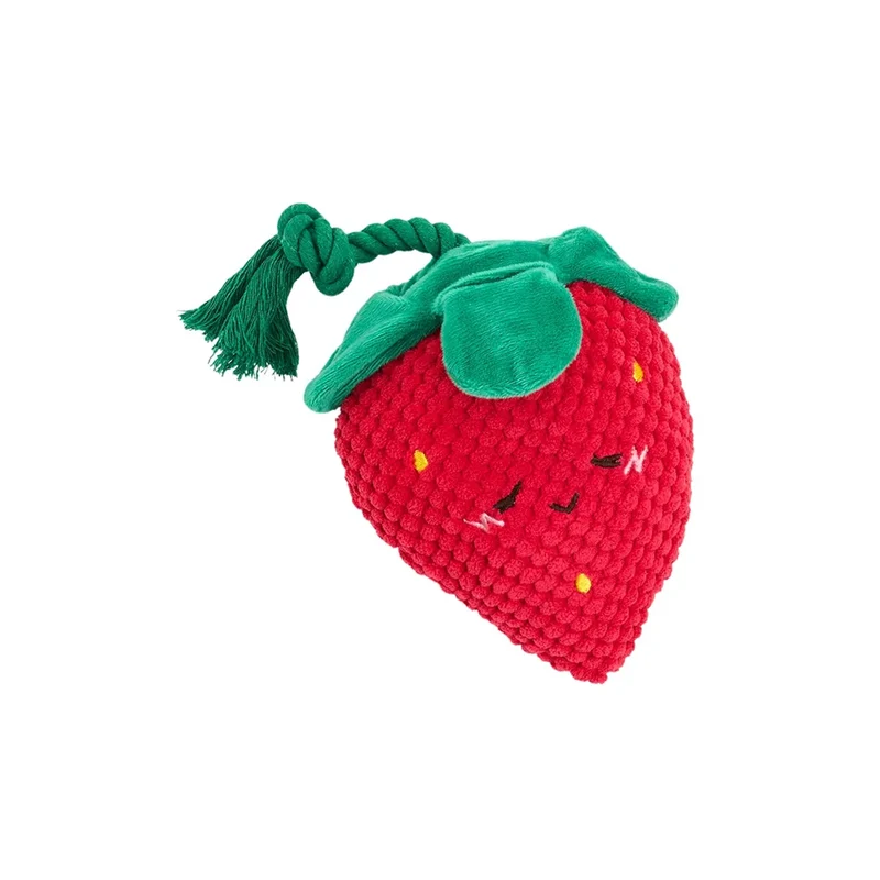Crinkle Crops Fraise – Peluche pour chien Zippy Paws