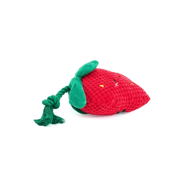 Crinkle Crops Fraise – Peluche pour chien Zippy Paws