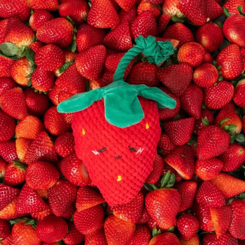Crinkle Crops Fraise – Peluche pour chien Zippy Paws