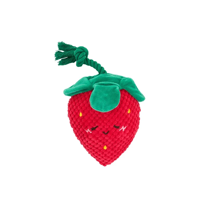 Crinkle Crops Fraise – Peluche pour chien Zippy Paws