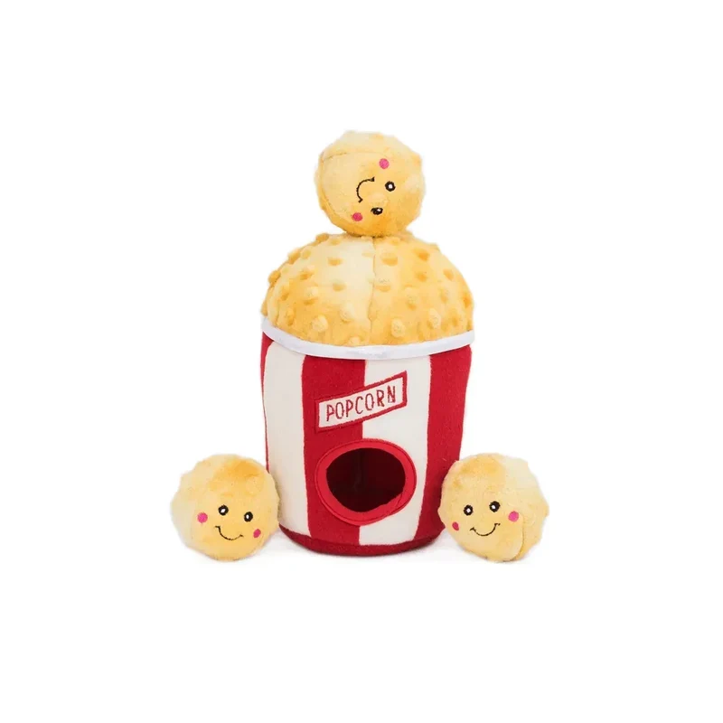 Peluche de flair Seau à Popcorn 🍿- Jouet d'occupation pour chien