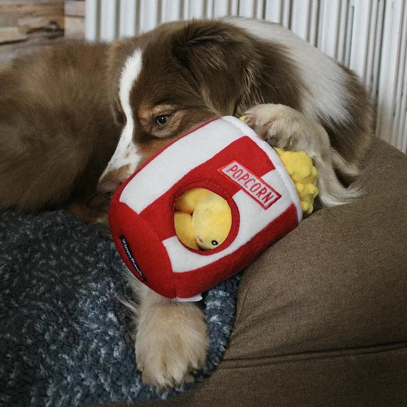 Peluche de flair Seau à Popcorn 🍿- Jouet d'occupation pour chien