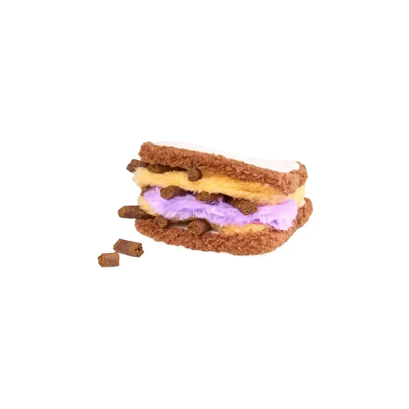 Snufflerz Stacks PB&J Sandwich Zippypaws : jouet interactif de fouille pour chien et chat